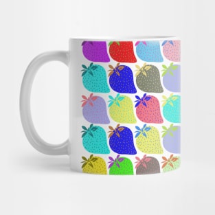 Multicolored Pop Art Strawberries Pattern Summer Fruit Mug